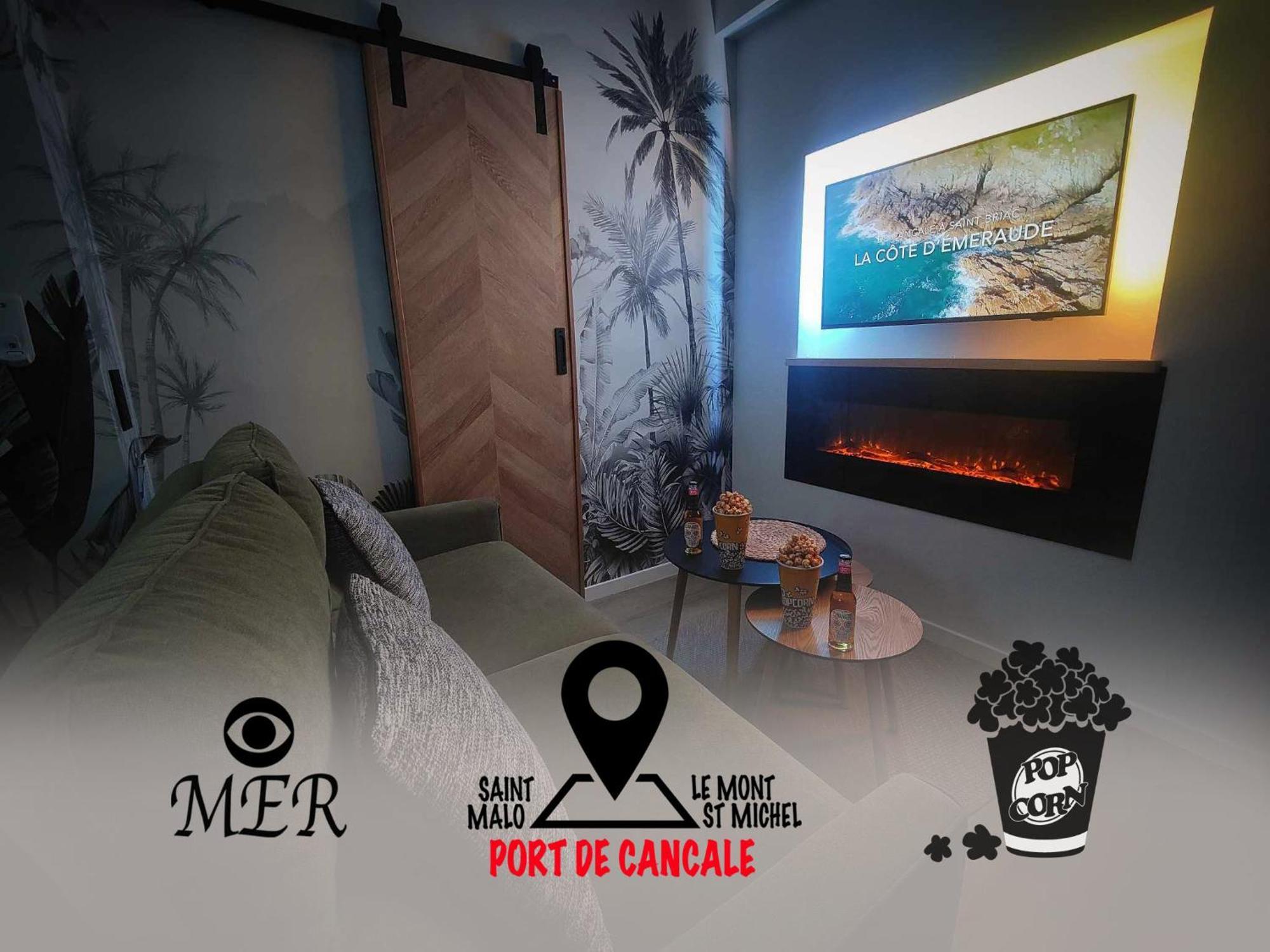 La Belle Mer By Mrodbnb - Appart Neuf - Vue Mer - 25M Plage & Resto - Cine - Cheminee - Popcorn Cancale Exterior foto